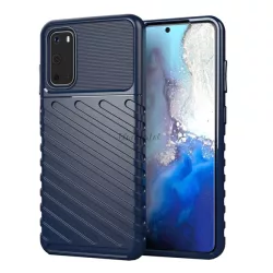   HUSĂ! - Protector de telefon din silicon (rezistent mediu la impact, în dungi, model convex) ALBASTRU ÎNCHIS Samsung Galaxy S20 (SM-G980F), Samsung Galaxy S20 5G (SM-G981U)