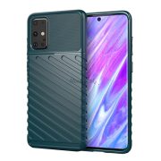   Protector de telefon din silicon (rezistent mediu la impact, în dungi, model convex) VERDE ÎNCHIS Samsung Galaxy S20 Plus (SM-G985F), Samsung Galaxy S20 Plus 5G (SM-G986)