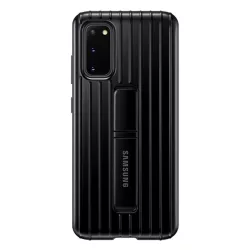   HUSĂ! - Protector de telefon din plastic SAMSUNG (dublu strat, cauciucat, functie de suport de birou) NEGRU Samsung Galaxy S20 (SM-G980F), Samsung Galaxy S20 5G (SM-G981U)