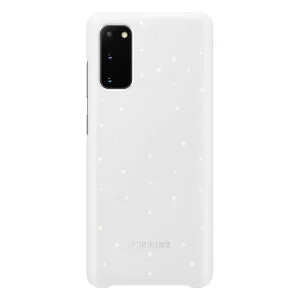 HUSĂ! - SAMSUNG plastic telefon protecție(ultra-subțire, apel și funcția de mesaj, iluminare LED) alb  Samsung Galaxy S20 (SM-G980F), Samsung Galaxy S20 5G (SM-G981U)