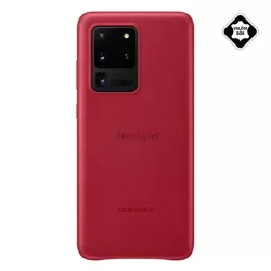  HUSĂ! - Protectie de telefon din plastic SAMSUNG (spate din piele naturala) ROSU Samsung Galaxy S20 Ultra (SM-G988F), Samsung Galaxy S20 Ultra 5G (SM-G988B)