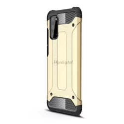   HUSĂ! - Protector de telefon din plastic Defender (rezistență medie la impact, colț cu perne de aer, interior din silicon, efect metalic) GOLD Samsung Galaxy S20 (SM-G980F), Samsung Galaxy S20 5G (SM-G981U)
