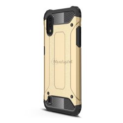   Protector de telefon din plastic Defender (rezistență medie la impact, colț cu pernă de aer, interior din silicon, efect metalic) GOLD Samsung Galaxy A01 (SM-A015F)