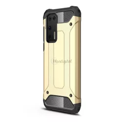   HUSĂ! - Protector de telefon din plastic Defender (rezistenta la impact mediu, colt cu perna de aer, interior din silicon, efect metalic) GOLD Huawei P40