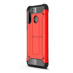   Protector de telefon din plastic Defender (rezistență medie la impact, colț cu pernă de aer, interior din silicon, efect metalic) ROȘU Samsung Galaxy A21 (SM-A210F)