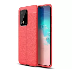   HUSĂ! - Protecție siliconică pentru telefon (rezistență medie la impact, efect piele, model cusătură) PIROS Samsung Galaxy S20 Ultra (SM-G988F), Samsung Galaxy S20 Ultra 5G (SM-G988B)