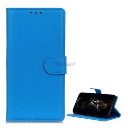   Husă în picioare, efect piele (FLIP, deschidere laterală, funcție de suport pentru desktop, premium) ALBASTRU DESCHIS Samsung Galaxy A21 (SM-A210F)