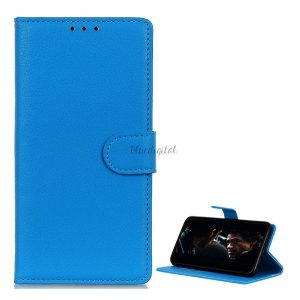 Husă în picioare, efect piele (FLIP, deschidere laterală, funcție de suport pentru desktop, premium) ALBASTRU DESCHIS Samsung Galaxy A21 (SM-A210F)