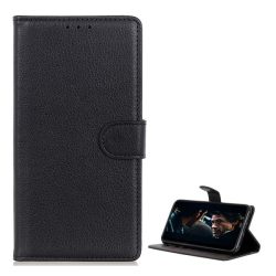   Husă stativă cu efect de piele (FLIP, deschidere laterală, desktop, premium) negru Samsung Galaxy A21 (SM-A210F)