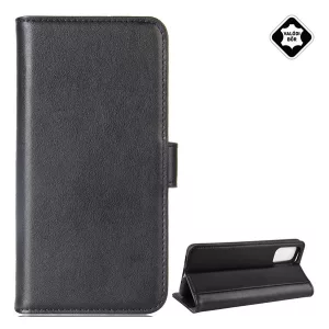 HUSĂ! - Husă în picioare, piele naturală (FLIP, deschidere laterală, funcție de suport pentru birou) NEGRU Samsung Galaxy S20 (SM-G980F), Samsung Galaxy S20 5G (SM-G981U)