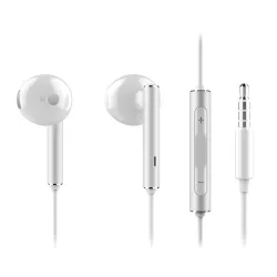   Căști HUAWEI STEREO (mufă de 3,5 mm, microfon, buton de înregistrare, control volum) ALBE