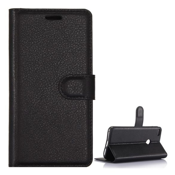 Carcasa in picioare, efect piele (FLIP, deschidere laterala, functie suport desktop, premium) NEGRU Huawei P9 Lite (2017)