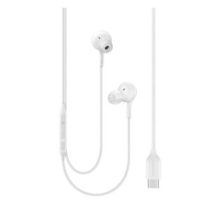 Căști SAMSUNG STEREO (Tip-C, buton de înregistrare, control volum, 2 perechi de cauciucuri pentru urechi, reglate de AKG) ALBE