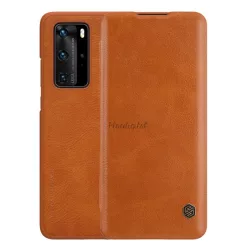   HUSĂ! - Husa NILLKIN QIN in picioare, efect piele (FLIP, deschidere laterala, suport card bancar) MARO Huawei P40 Pro 5G