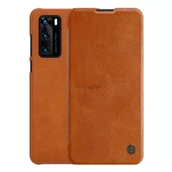   HUSĂ! - Husa NILLKIN QIN in picioare, efect piele (FLIP, deschidere laterala, suport card bancar) MARO Huawei P40