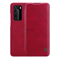   HUSĂ! - Husa NILLKIN QIN in picioare, efect piele (FLIP, deschidere laterala, suport card bancar) ROSU Huawei P40 Pro 5G