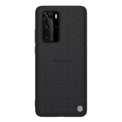   HUSĂ! - Protector de telefon din plastic NILLKIN TEXTURED (suprafață aspră, rezistență medie la impact, cadru din silicon, model 3D) NEGRU Huawei P40 Pro 5G