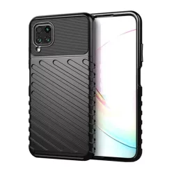   HUSĂ! - Protectie de telefon din silicon (rezistenta la impact, cu dungi, model convex) NEGRU Huawei P40 Lite 4G, Nova 6 SE