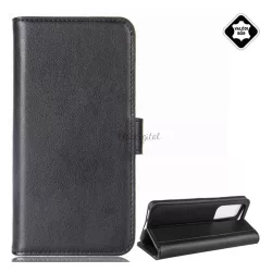   HUSĂ! - Husa in picioare, piele naturala (FLIP, deschidere laterala, functie suport de masa) NEGRU Huawei P40