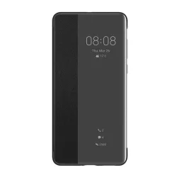   HUSĂ! - HUAWEI Husă din piele permanentă (FLIP activ, deschidere laterală, Smart View Husă) negru Huawei P40