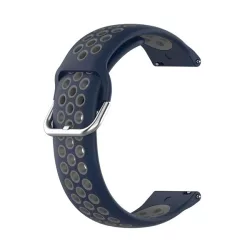   Curea de schimb (universală, 20 mm, silicon, perforată, respirabilă) ALBASTRU ÎNCHIS/GRI