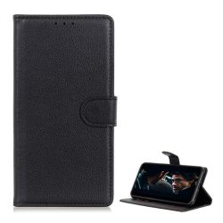   HUSĂ! - Carcasa in picioare, efect piele (FLIP, deschidere laterala, functie suport desktop, premium) NEGRU Huawei P40 Lite E / Y7p