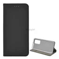   HUSĂ! - Carcasa in picioare, efect piele (FLIP, deschidere laterala, functie suport de masa, model romb) NEGRU Huawei P40
