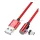 Cablu de date USAMS (USB - conector magnetic microUSB, 100cm, șiret) ROȘU