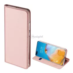   HUSĂ! - Husa DUX DUCIS SKIN PRO in picioare, efect piele (FLIP, deschidere laterala, suport card bancar, functie suport birou) ROSE GOLD Huawei P40 Pro 5G
