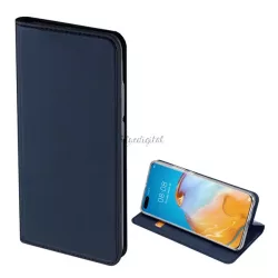   HUSĂ! - Husa DUX DUCIS SKIN PRO in picioare, efect piele (FLIP, deschidere laterala, suport card bancar, functie suport birou) ALBASTRU INCHIS Huawei P40