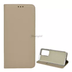   HUSĂ! - Carcasa in picioare, efect piele (FLIP, deschidere laterala, functie suport de masa, model romb) GOLD Huawei P40 Pro 5G