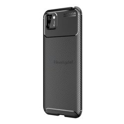   HUSĂ! - Protectie din silicon pentru telefon (rezistenta medie la impact, colt cu perna de aer, model carbon) NEGRU Huawei Y5p, Honor 9S
