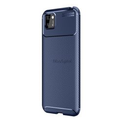   HUSĂ! - Protectie din silicon pentru telefon (rezistenta medie la impact, colt cu perna de aer, model carbon) ALBASTRU INCHIS Huawei Y5p, Honor 9S