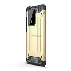   HUSĂ! - Protector de telefon din plastic Defender (rezistență medie la impact, colț cu pernă de aer, interior din silicon, efect metalic) GOLD Samsung Galaxy S20 Ultra (SM-G988F), Samsung Galaxy S20 Ultra 5G (SM-G988B)