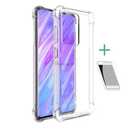   HUSĂ! - Protector de telefon din silicon IMAK (rezistență medie la impact, colț cu pernă de aer + folie de protecție pentru ecran) TRANSPARENT Samsung Galaxy S20 Ultra 5G (SM-G988B), Samsung Galaxy S20 Ultra (SM-G988F)