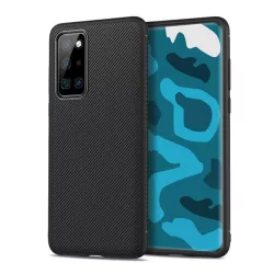   HUSĂ! - Protectie de telefon din silicon (rezistenta la impact medie, model in dungi) NEGRU Huawei P40 Pro 5G