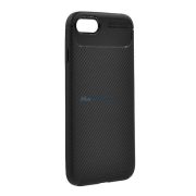   Silicon protector de telefon (rezistent la șocuri, călcâi pernă de aer, model de carbon) BLACK Apple iPhone SE 3 (2022), iPhone 8 4.7, iPhone 7 4.7