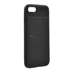   HUSĂ! - Silicon protector de telefon (rezistent la șocuri, călcâi pernă de aer, model de carbon) BLACK Apple iPhone SE 3 (2022), iPhone 8 4.7, iPhone 7 4.7