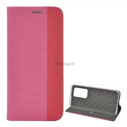   HUSĂ! - Carcasa in picioare, efect piele (FLIP, deschidere laterala, functie suport de masa, model textil) ROZ Huawei P40 Pro 5G