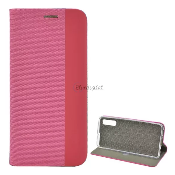 HUSĂ! - Husă în picioare, efect piele (FLIP, deschidere laterală, funcție suport pentru masă, model textil) ROZ Samsung Galaxy A50 (SM-A505F), Samsung Galaxy A30s (SM-A307F), Samsung Galaxy A50s (SM-A507F)