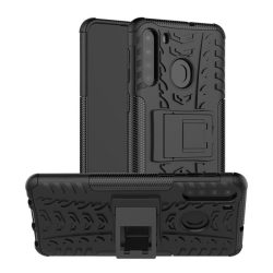   Protector de telefon din plastic Defender (rezistență medie la impact, interior din silicon, suport, model cauciuc auto) NEGRU Samsung Galaxy A21 (SM-A210F)