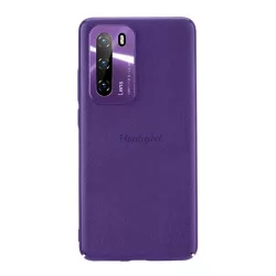   HUSĂ! - Protector de telefon din plastic JOYROOM STAR LORD (ultra-subțire, cadru metalic de protecție a camerei, acoperire cu efect de piele) PURPLE Huawei P40