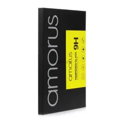   Sticlă de protecție pentru ecran AMORUS (clei complet 2.5D, adeziv pe toată suprafața, extra rezistent la zgârieturi, 0.3mm, 9H) NEGRU Xiaomi Mi 10 Lite 5G