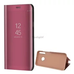   HUSĂ! - Husă în picioare (FLIP activ, deschidere laterală, funcție de suport pentru birou, suprafață oglindă, husă Mirror View) ROSE GOLD Huawei P40 Lite E / Y7p