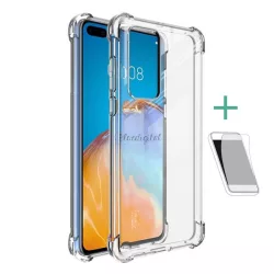   HUSĂ! - Protectie de telefon din silicon IMAK (rezistenta la impact mediu, colt cu perna de aer + folie protector ecran) TRANSPARENT Huawei P40