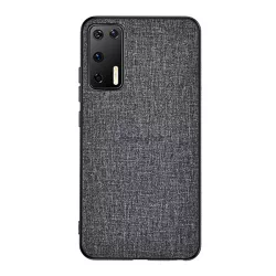   HUSĂ! - Protectie din plastic pentru telefon (rezistenta la impact mediu, cadru silicon, spate textil) GRI Huawei P40