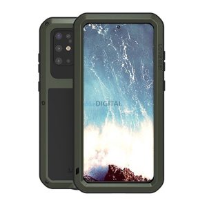 LOVE MEI Apărător puternic protector de telefon (cadru metalic, rezistență puternică la impact, rezistent la praf + sticlă de protecție a ecranului) LENTILA DE TĂIEREA Samsung Galaxy S20 Plus 5G (SM-G986), Galaxy S20 Plus (SM-G985F)