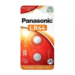   Celulă monedă PANASONIC (LR44EL/2B, 1,5 V, alcalină) 2 buc/pachet