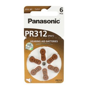 PANASONIC buton celulă (PR312L/6LB, 1.4V, zinc-aer) 6pcs/pack