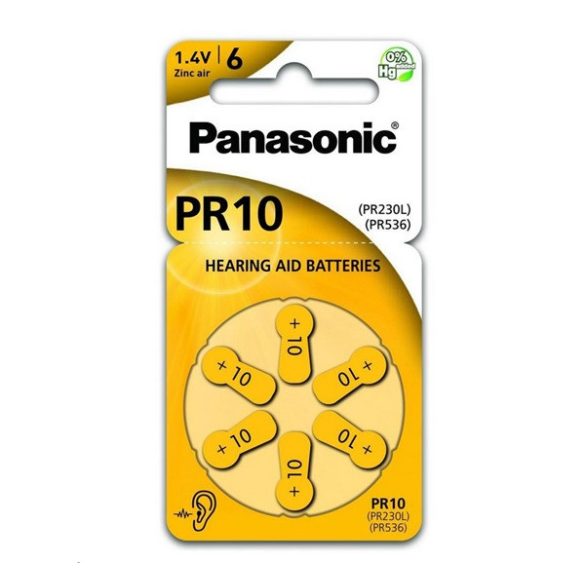 Baterie PANASONIC (A10, PR10L/6LB, PR230/PR536, 1.4V, zinc-aer, pentru aparate auditive) 6 buc per pachet